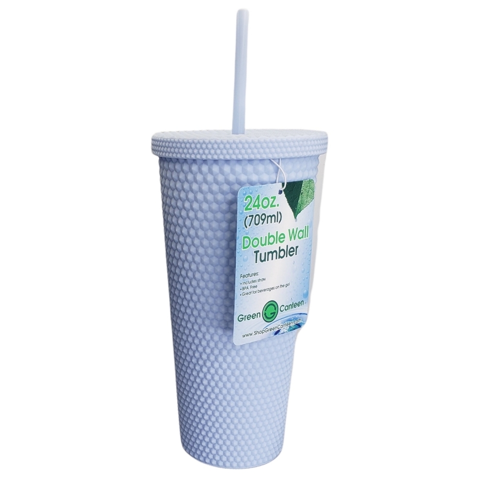 Green Canteen Double Wall  Studded Honeycomb Tumbler 24 Oz BPA Free Powder Blue